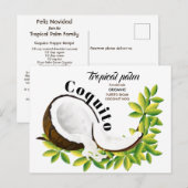 Coquito Coconut Tropisches Getränk Rezept Postkarte (Vorne/Hinten)
