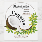 Coquito Coconut Tropisches Obst Weinetikett (Einzelnes Label)