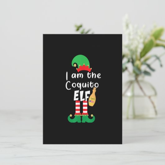 Coquito ELF Funny Puerto Rico Matching Christmas B Einladung (Stehend Vorderseite)