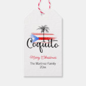 Coquito Frohe Weihnachtsfahne Palm Tree Geschenk T Geschenkanhänger (Vorderseite)