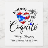 Coquito, hausgemachte Fahne Weinetikett (Einzelnes Label)