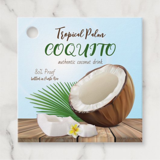 Coquito-Kokos-Tropisch Geschenkanhänger (Vorderseite)