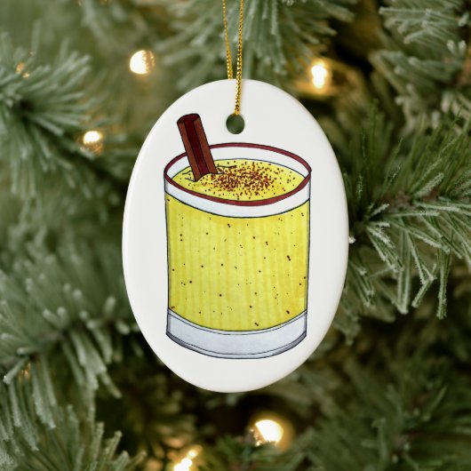 Coquito Puerto Rican Eggnog Drink Frohe Weihnachte Keramik Ornament (Baum)