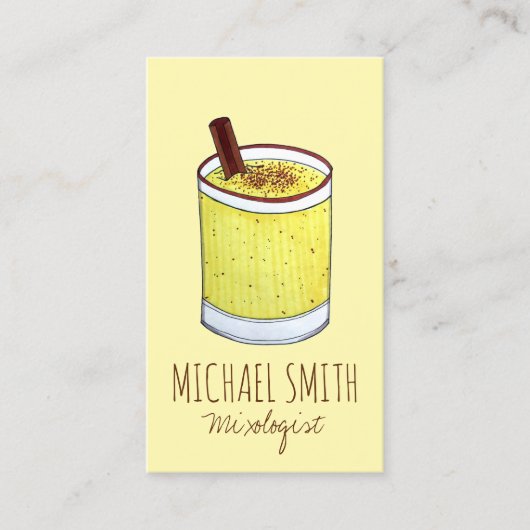 Coquito Puerto Rico Eggnog Barkeeper Mixologe Visitenkarte (Vorderseite)