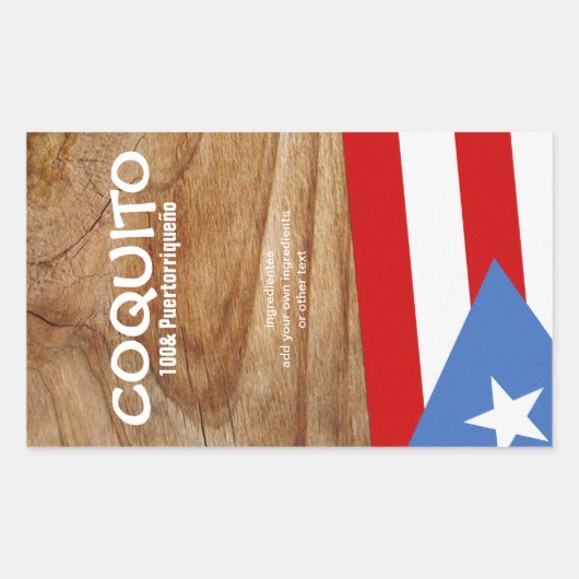 Coquito Puertorriqueno Flag Rechteckiger Aufkleber (Vorderseite)