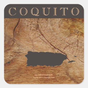 Coquito Puertorriqueno Mapa Quadratischer Aufkleber