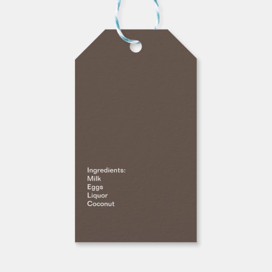 Coquito Rezept Drink Kokosnuss Ei Nog Geschenksmar Geschenkanhänger (Rückseite)