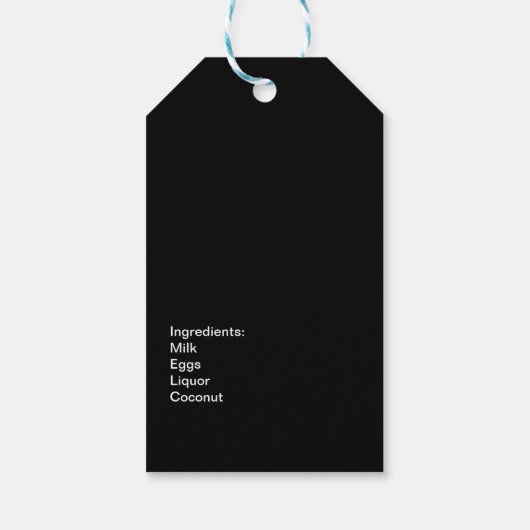 Coquito Rezept Drink Kokosnuss Eier Nog Palm Geschenkanhänger (Rückseite)