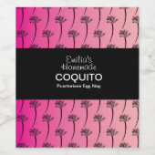 Coquito Rezept Drink Palmen Bäume Eier rosa Weinetikett (Einzelnes Label)