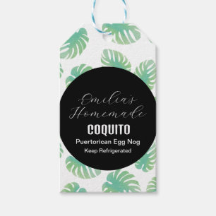 Coquito-Rezept Trinken Kokosnuss-Eierpunsch Monste Geschenkanhänger
