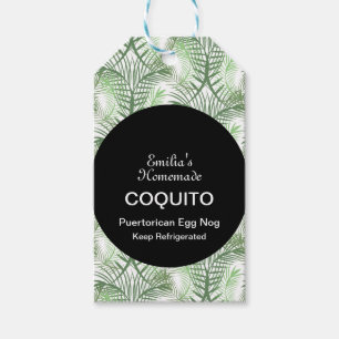 Coquito-Rezept Trinken Kokosnuss-Eierpunsch Palme Geschenkanhänger