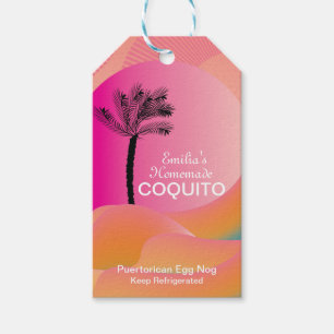 Coquito-Rezept Trinken Kokosnuss-Eierpunsch Rosa  Geschenkanhänger