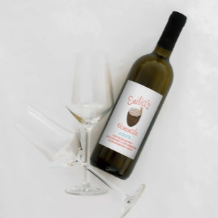Coquito-Rezept Trinken Kokosnuss Handgezeichnete S Weinetikett