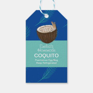 Coquito-Rezept Trinken Palmblatt-Kokos-Eierpunsch  Geschenkanhänger