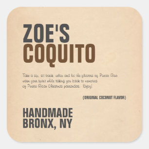 Coquito Rustikal Modern Quadratischer Aufkleber