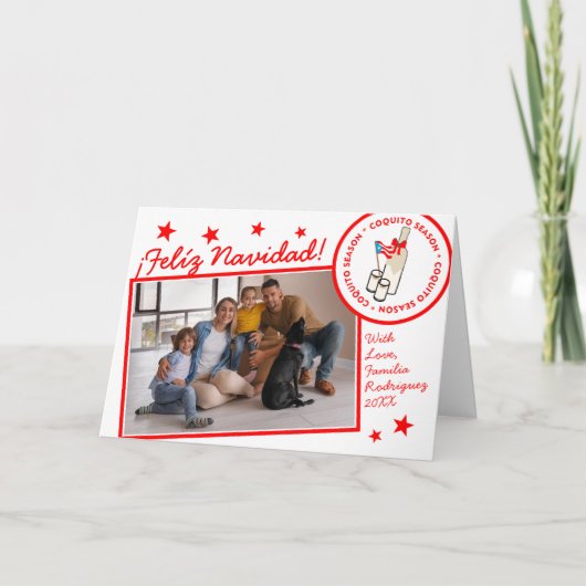 Coquito-Saison Benutzerdefinierter Text Karte (Vorderseite)