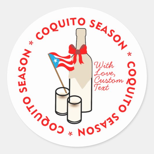 Coquito-Saison-Flaschenetikett Kleine Personalisie Runder Aufkleber (Vorderseite)
