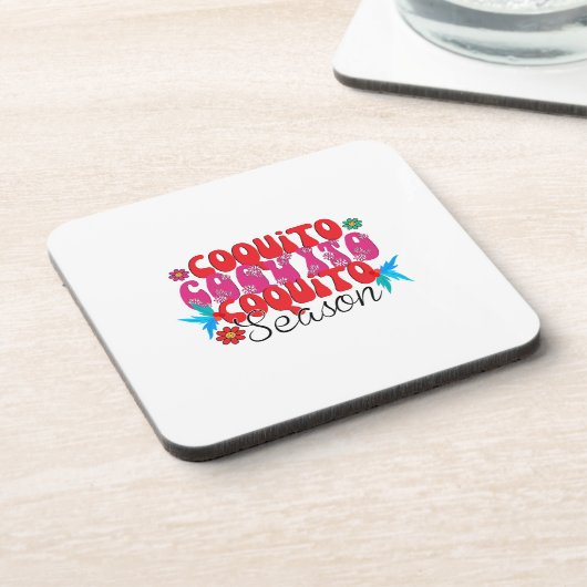 Coquito-Saison, nationaler Coquito-Tag Getränkeuntersetzer (Linke Seite)