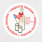 Coquito Season Bottle Label Personalize Text Etiketten (Design 2)