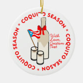 Coquito Season Bottle Puerto Rico Custom Text Keramik Ornament (Vorne)