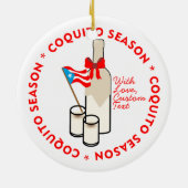 Coquito Season Bottle Puerto Rico Custom Text Keramik Ornament (Hinten)