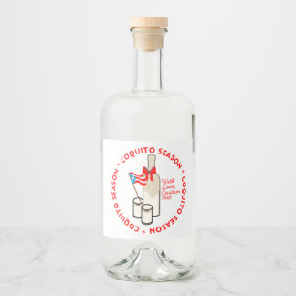 Coquito Season Liquor Bottle Labels Custom Text Alkoholflaschenetikett