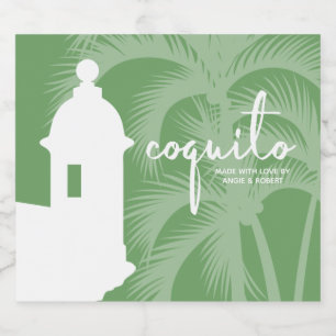 Coquito Set für Lebensmittel und Getränke Alkoholflaschenetikett