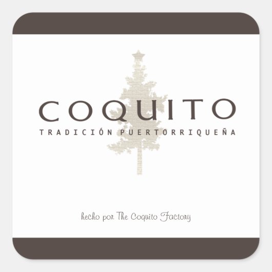 Coquito Tradition Puertorriquena Quadratischer Aufkleber (Vorderseite)