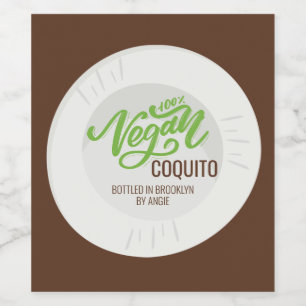 Coquito Veganes Kokosnuss-Getränk Klassischer Rund Weinetikett