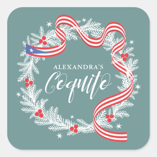 Coquito Weihnachtskrautsticker Quadratischer Aufkleber (Vorderseite)