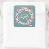 Coquito Weihnachtskrautsticker Quadratischer Aufkleber (Tasche)