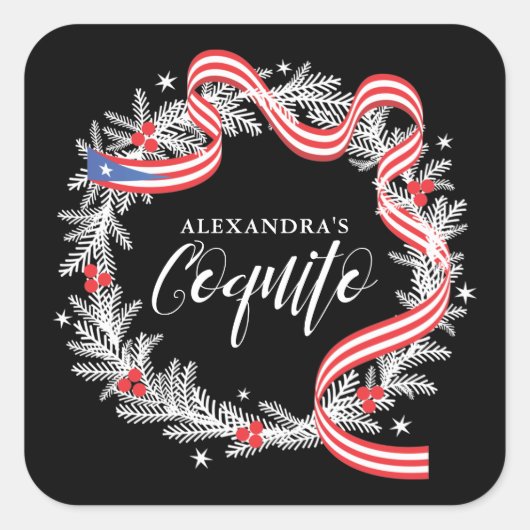 Coquito Weihnachtskrautsticker Quadratischer Aufkleber (Vorderseite)