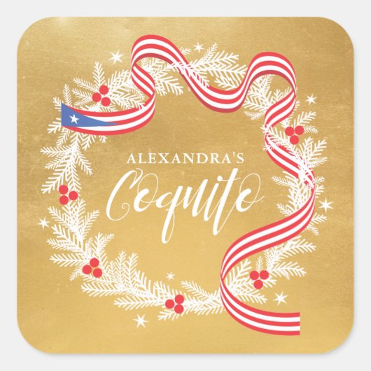 Coquito Weihnachtskrautsticker Quadratischer Aufkleber (Vorderseite)
