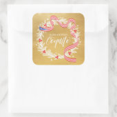 Coquito Weihnachtskrautsticker Quadratischer Aufkleber (Tasche)
