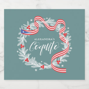 Coquito Weihnachtsmann Weinkarte Alkoholflaschenetikett