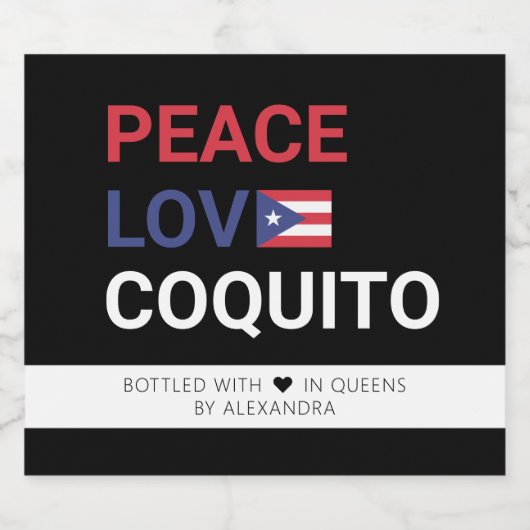 Coquito Weihnachtsnachtsnacht-und Getränke-Label S Alkoholflaschenetikett (Einzelnes Label)