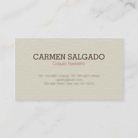 Coquito-Werbeaktion Visitenkarte (Rückseite)