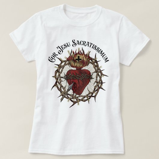Cor Jesu Sacratissimum Heiliges Herz Jesu T-Shirt (Design vorne)