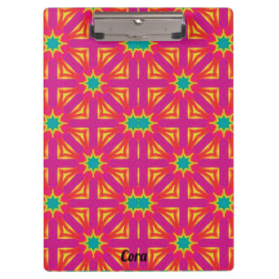 CORA ~ Gelb, Blau, Rot und Rosa Klemmbrett