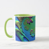 CORA ~ GLOSSY 3D Zany Blue Green Lila Tasse (Links)
