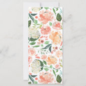 CORA Peach floral Wedelkarte (Rückseite)