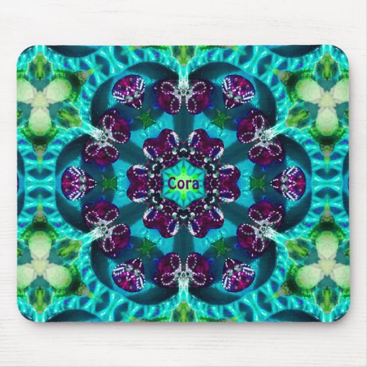 CORA ~ Sweet Glittery Pattern ~ Personalisiert ~ Mousepad (Vorne)