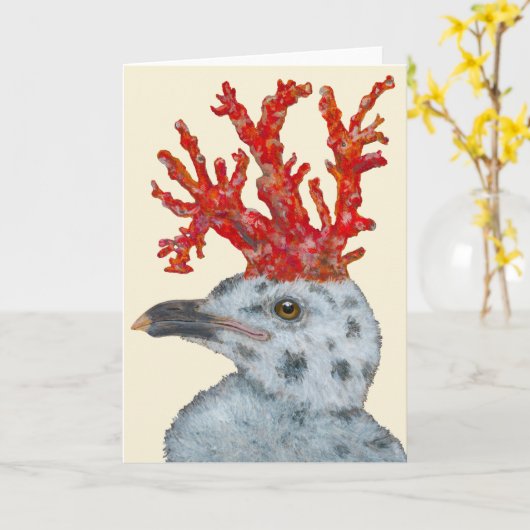 Cora the gull chick card karte (Gelbe Blume)