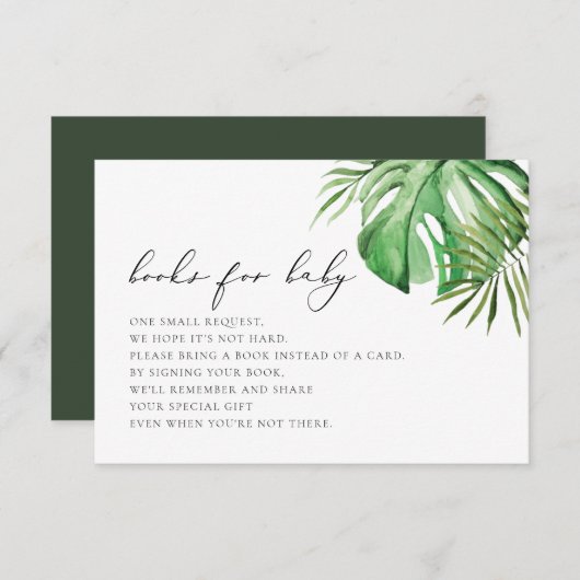 CORA Tropical Beach Palm Bücher für Kinderkarte Einladung (Vorne/Hinten)