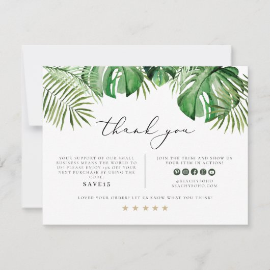 CORA Tropical Beach Palm Kleines Unternehmen Viele Einladung (Vorderseite)