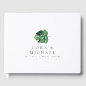 CORA Tropical Beach Palm Leaf Hochzeit in Urlaubso Gästebuch (Vorderseite)
