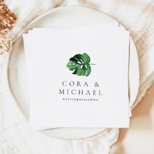 CORA Tropical Beach Palm Leaf Hochzeit in Urlaubso Serviette