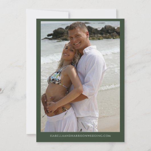 CORA Tropical Beach Palm Leaf Save the Date Einladung (Rückseite)