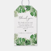 CORA Tropical Beach Watercolor Palm Leaf Island Geschenkanhänger (Vorderseite)