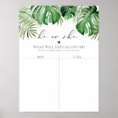 CORA Tropical Gender Reveal Guess Voting Sign Poster (Vorne)